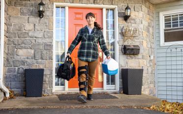 A worker returns back to work after a workplace injury.